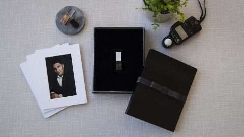 Black Mini Mini Folio-Proof Box with USB Foam Insert