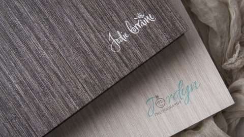 Logo Printing is available on Cocoa Grey and Honey White Portfolio Boxes