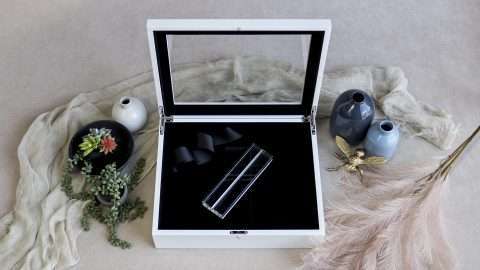 Optional Acrylic Mat Holder Insert within an 11x14 White Signature Box