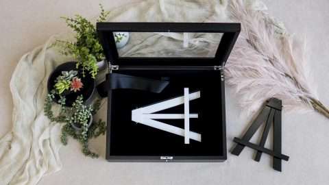 Optional Easel Foam Insert within an 11x14 Black Signature Box