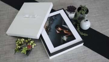 Tuxedo Boxes hold up to 25 of your most precious images